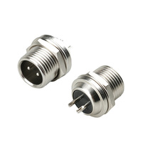Connecteur d'alimentation circulaire GX12 à 2-7 broches, mâle, fileté, à montage fixe sur panneau, type broche, pour aviation