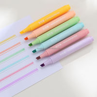 Marqueur artistique OEM mignon 6 couleurs, surligneur graffiti, stylo marqueur fluorescent Morandi, surligneur de protection oculaire