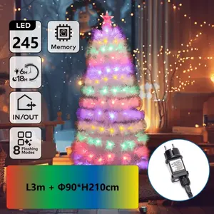 Árbol de fibra óptica de baja tensión, 210 cm de altura, RGB, ideal para decoración navideña y eventos festivos. - Product Image 1