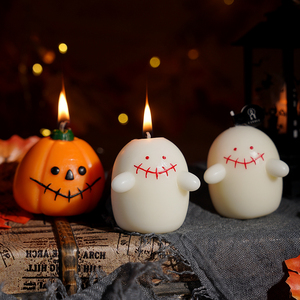 <span class=keywords><strong>E220</strong></span> Velas Creativas de Halloween Fantasma Cuadrado Burbuja Calabaza Artesanía Velas en Un Juego - Product Image 5