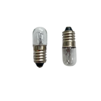 Bombilla Indicadora Miniatura T10X28 E10 con Base Espiral, 6.3V 0.15A, 24V 0.11A, Bombilla Indicadora de Señal Marina