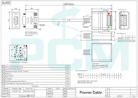 Cable Convertidor Serial Industrial RS232 DB9 a RS485 RS422 de 4 Pines con Luz LED de 1m