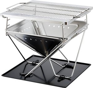 Estufa Plegable de Acero Inoxidable Cromado, de Alta Calidad, Multifuncional, Fácil de Limpiar, Diseño Minimalista - Product Image 1