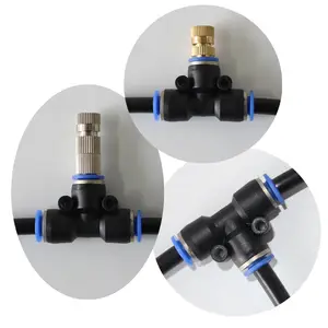 1/4 Pneumatic Connector Pipe Fitting Three Way Slip Connector Nozzle Mist Tee
