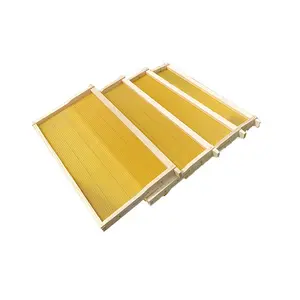 Deep Wooden Beehive Frames yellow Waxed Plastic Foundation with Complete Unassembled Commercial Frames