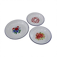 Plateau rond en émail personnalisé avec logo imprimé, classique, fait main, écologique, sûr, durable, compatible lave-vaisselle, pour servir les aliments, assiette à riz