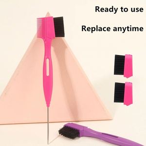Peigne à cheveux imperméable double face en ABS avec poils pour le contrôle des bords, brosse à sourcils 3-en-1, vente en gros - Product Image 4