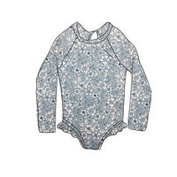 Vente en gros tissu polyester recyclé vêtements de plage personnalisés maillot de bain une pièce imprimé floral UV tropical pour bébé fille