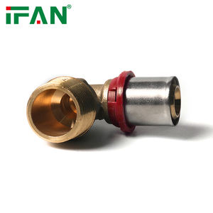 אביזרי לחיצה PEX 16-32 מ\\\"מ זווית זכר, תקן ISO 21003, ביצועים גבוהים, IFAN, פליז - Product Image 1