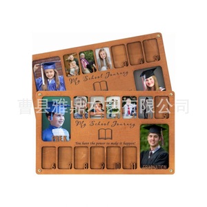 Cadre en bois pour photos de moments clés, 12 emplacements, pour le parcours scolaire et la remise des diplômes, cadre commémoratif en bois massif, affichage rectangulaire pour table - Product Image 5