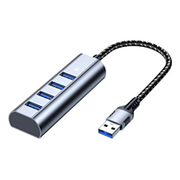 Accessoires informatiques, concentrateur USB 4 en 1, station d'accueil multiport en aluminium et nylon, adaptateur USB3.2 pour ordinateur portable/PC/téléphone/tablette, en stock
