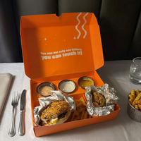 Boîte à compartiments personnalisée en papier pour emporter, éco-responsable, pour shawarma, poulet frit, frites, sandwich, mini-burger, emballage alimentaire rapide