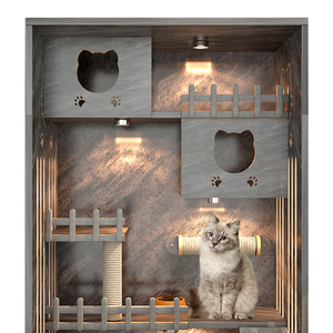 Jaula de madera maciza para el hogar, gabinete para gatos, casa para gatitos, casa para mascotas, Villa para gatos de lujo para interiores - Product Image 6