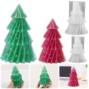 Vente directe d'usine, moule à bougie en silicone fait main en forme de sapin de Noël 3D antiadhésif et sans BPA - Product Image 2