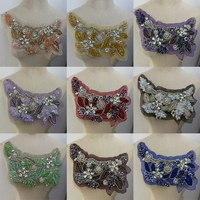 Applique brodée 3D faite main en forme de fleur, en tissu organza J.KAELUM, ornée de strass étincelants, à coudre pour robe de mariée