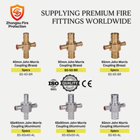 Raccord de tuyau d'incendie en laiton John Morris Coupling BS 40A, qualité export, fourniture directe usine, système de protection incendie, étanchéité fiable