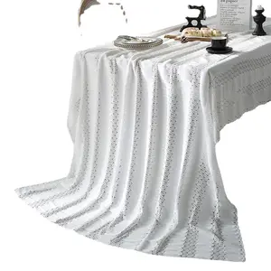중국 새틴 테이블 천으로 dropshipping 사각형 식탁보 식탁보 흰색 사각형 테이블 린넨 물