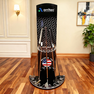 Support <span class=keywords><strong>de</strong></span> présentation <span class=keywords><strong>de</strong></span> clubs <span class=keywords><strong>de</strong></span> golf en métal noir avec logo personnalisé pour terrain <span class=keywords><strong>de</strong></span> golf - Product Image 4