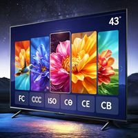 TV Layar Datar Pintar 43 Inch Grosir Pabrik, Televisi LED 4K Ultra HD Android 13/14/15 untuk Rumah & Hotel, Game & Film