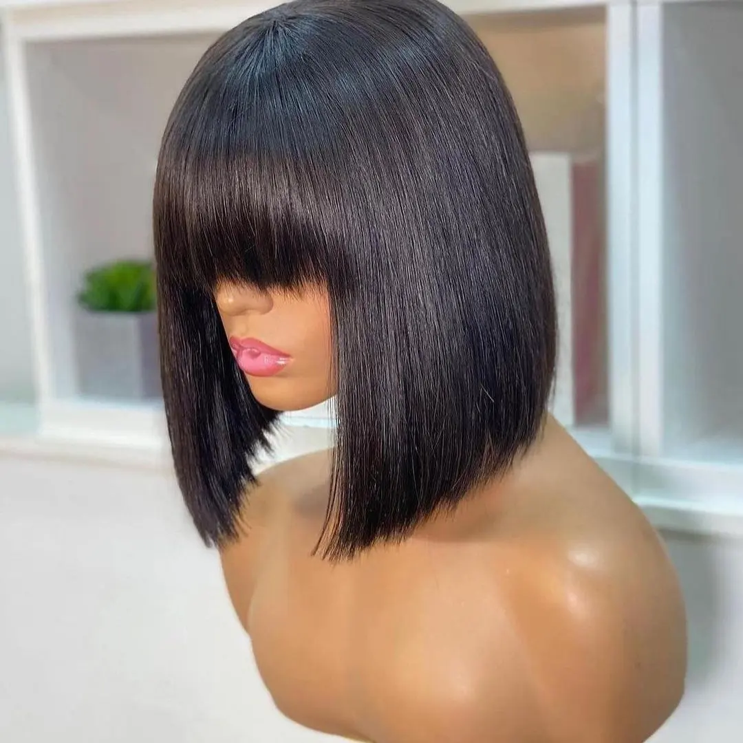 Hot Sale Bob Wigs Brazilian Human Hair Lace Front Wigs Transparent Lace 150% Density Curly Lace Front Wigs With Baby Hair