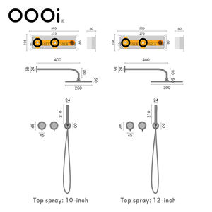 Juego de ducha fría y caliente dorado cepillado de gama alta, juego de grifo de ducha de lluvia antihuellas oculto para Baño - Product Image 3