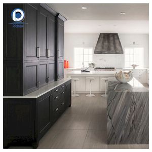 Gabinetes de Cocina de Madera Sólida <span class=keywords><strong>Natural</strong></span> Pintados con Pintura <span class=keywords><strong>Prima</strong></span> Lacquer, Acabado con Pintura Ecológica, con Encimera de Piedra - Product Image 4