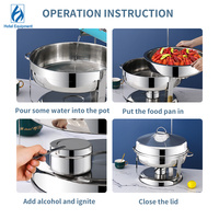 Service Traiteur Fête Chauffage Nourriture Bain-Marie Luxe Couvercle Suspendu 9L Acier Inoxydable Or Réchaud de Buffet Professionnel pour Restaurant
