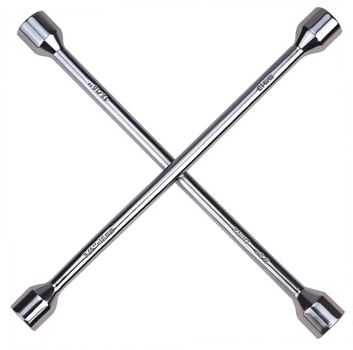 Universal 4 Way Wrench Lug Tire Spanner Cross Rim Wrench Fully Polished