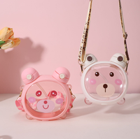Nouvelle gourde portable en plastique de 500 ml avec paille, motif dessin animé mignon, pour enfants à l'école