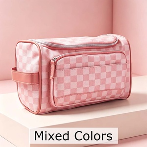 Kit de voyage personnalisé en cuir à carreaux Yihe - Tout ce dont vous avez oublié - Trousse de toilette - Product Image 2