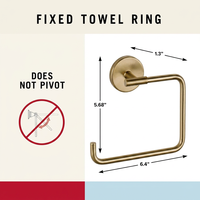 Handdoekhouder |   Vierkante champagnekleurige bronzen ring voor het ophangen van handdoeken in de keuken, badkamer |   Trinsic Accessoires