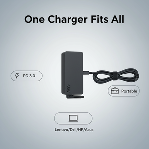 <span class=keywords><strong>Chargeur</strong></span> PC Portable <span class=keywords><strong>USB</strong></span>-<span class=keywords><strong>C</strong></span> 65W OEM QC3.0, Adaptateur Secteur avec <span class=keywords><strong>C</strong></span>âble Rétractable et Protection OTP, Compatible ThinkPad T14/T15/E14/E15/<span class=keywords><strong>X1</strong></span> <span class=keywords><strong>Carbon</strong></span>/X13 2023 - Product Image 3