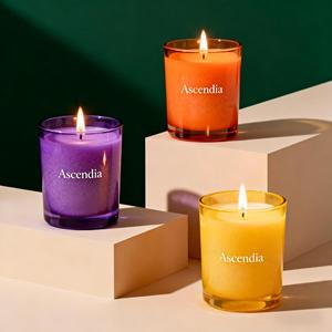 Bougie parfumée en cire de soja Ascendia dans un bocal en verre de 320 ml, aromathérapie, design minimaliste, parfum floral végétal, décoration d'intérieur - Product Image 2
