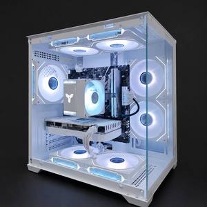 MATX ITX Gaming Computer Case White Panoramic Tempered Glass Ocean View <b>PC</b> Chassis Hot Selling computer case - Product Image 2