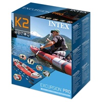 Intex 68309 Excursion Pro 2 Gonflable Bateau À Rames Ensemble Kayak Canoë Pour La Pêche