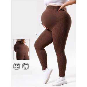 Leggings gainants pour femmes enceintes, ultra-confortables, couleur café, assortis, nouvelle collection 2026, grande taille, pantalon de sport - Product Image 1