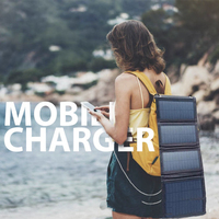 Panneaux solaires monocristallins en silicium pliables portables légers, rechargeables, banque d'alimentation pour téléphone portable, étanches IP67, 10W max