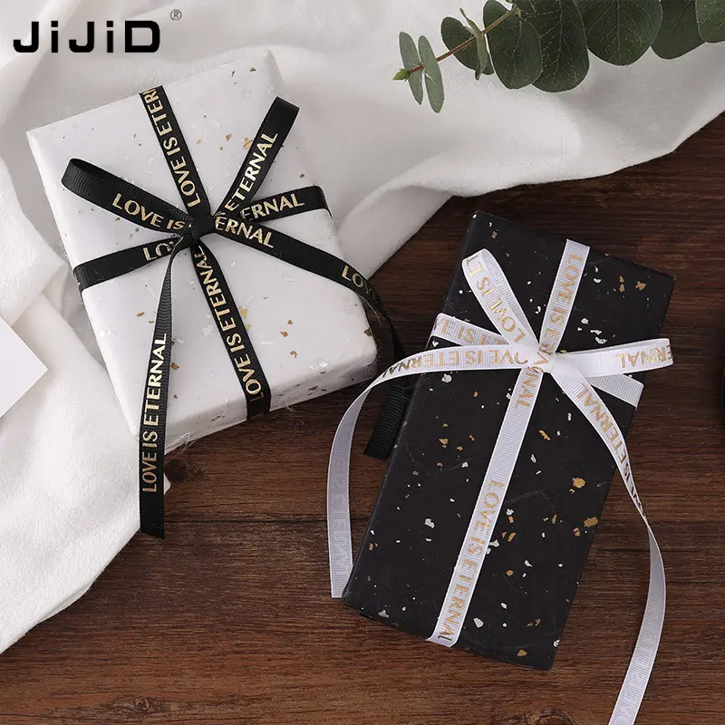 JiJiD Fita de etiqueta para vestuário com logotipo de marca de fábrica, fita de algodão com logotipo 3D, rolos de fita de algodão de marca, folha de ouro