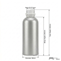 Bouteille en aluminium de 1L pour huiles essentielles, finition argent brossé, hermétique, opaque, qualité médicale, pour parfums et produits chimiques