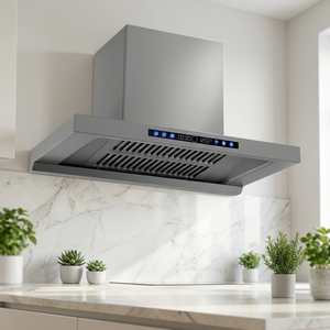 Campana Extractora de Acero Inoxidable con Ventilación, Montada en la Pared, con Pantalla Digital y Control Táctil, Flujo de Aire de 900 CFM, para Uso Doméstico y Hotelero - Product Image 1