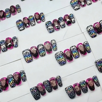Faux Ongles Brillants Faits Main à Prix de Gros, 10 Pièces/Ensemble, Couverture Complète, Design Luxe, Colle PMMA, Haute Qualité, Vente Chaude