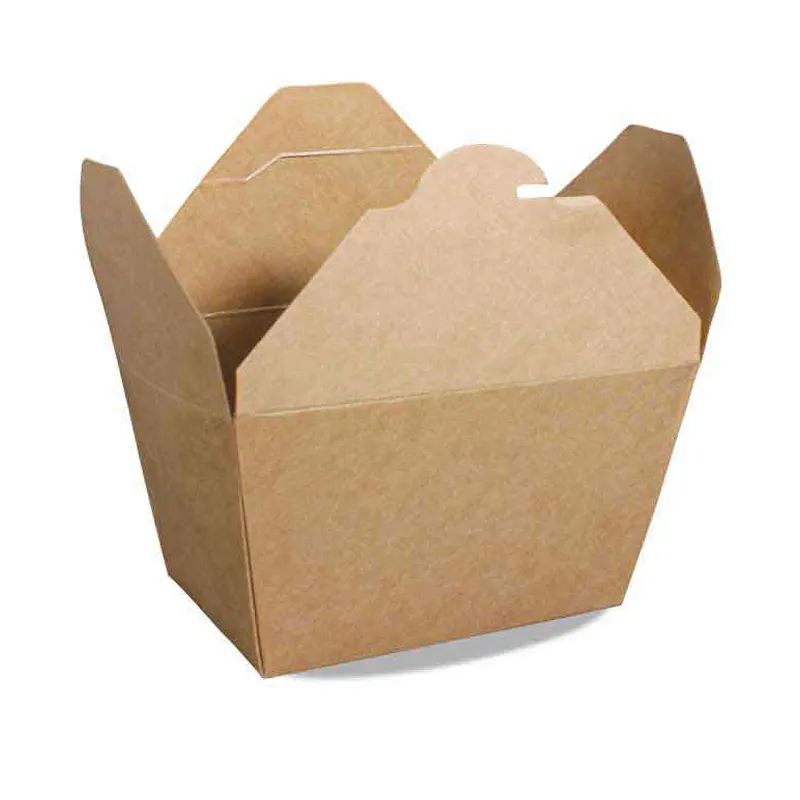 Wegwerp Dienblad Kraftpapier Restaurant Voedsel Salade Verpakking Custom Snack Dozen Met Logo Verpakking