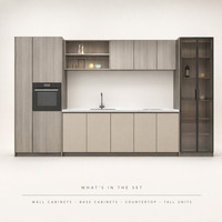 Meubles de cuisine modernes en aluminium écologiques et étanches avec charnières pour appartement et villa