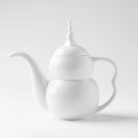 Vaisselle de restaurant écologique en porcelaine blanche pure, design personnalisé, service à thé en porcelaine fine en forme de gourde