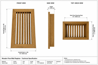 Grille de ventilation en aluminium en gros avec finition grain de bois, grille décorative pour système de ventilation CVC