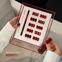 Nouveau Kit de Vernis à Ongles Gel Effet Œil de Chat Rouge Suuseegel Non Toxique avec Perles de Verre Rubis – Gel UV en Promotion pour Salons de Manucure