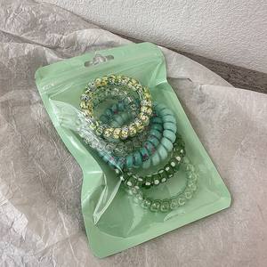 Lot de 6 Élastiques à Cheveux Simples Couleur Bonbon d'Été pour Femmes et Filles, Anneaux de Cheveux <span class=keywords><strong>en</strong></span> Plastique Élastiques Type Fil de Téléphone - Product Image 6