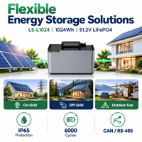 Baterai Surya LiFePO4 1kWh 51.2V 20Ah 1024Wh Modul Penyimpanan Energi yang Dapat Ditumpuk untuk Sistem Surya Balkon