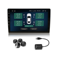 Sensor TPMS USB para Automóvil para DVD Android, Sistema de Alarma de Monitoreo de Presión de Neumáticos Interno con 4 Sensores