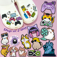 Aksesoris Sepatu Desain Grosir Bertema Game, Hiasan Sepatu PVC Lembut DIY, Desain Kucing Pengontrol Game Lucu